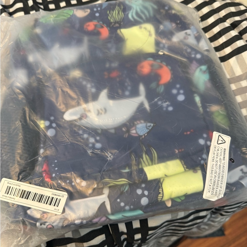 Children's Cute Cartoon Blue Shark Backpack, Fashion Bag. New NWT‎ 12x10 - Picture 6 of 8